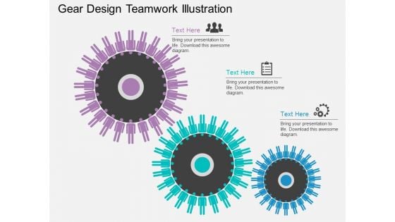 Gear Design Teamwork Illustration Powerpoint Template