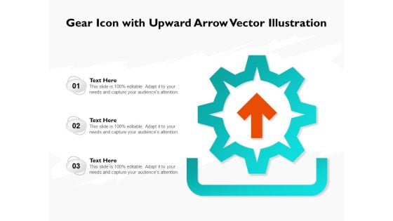 Gear Icon With Upward Arrow Vector Illustration Ppt PowerPoint Presentation Gallery Example Introduction PDF