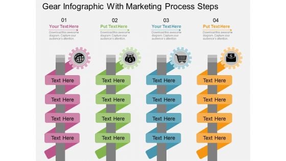 Gear Infographic With Marketing Process Steps Powerpoint Template Gear Infographic With Marketing Process Steps Powerpoint Template