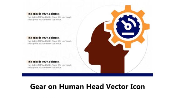 Gear On Human Head Vector Icon Ppt PowerPoint Presentation Professional Topics PDF