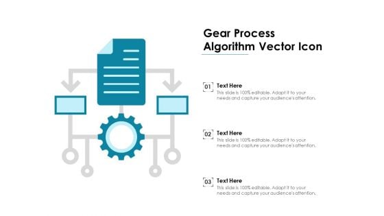 Gear Process Algorithm Vector Icon Ppt PowerPoint Presentation Infographic Template Sample PDF