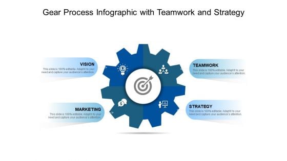 Gear Process Infographic With Teamwork And Strategy Ppt PowerPoint Presentation Infographic Template Infographics PDF