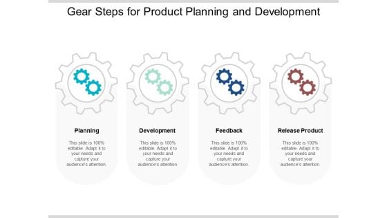 Gear Steps For Product Planning And Development Ppt PowerPoint Presentation Model Influencers