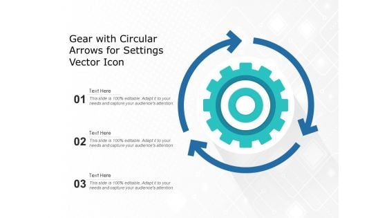 Gear With Circular Arrows For Settings Vector Icon Ppt PowerPoint Presentation File Clipart PDF