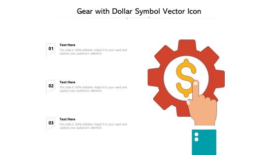 Gear With Dollar Symbol Vector Icon Ppt PowerPoint Presentation File Outline PDF