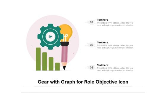 Gear With Graph For Role Objective Icon Ppt PowerPoint Presentation File Themes PDF