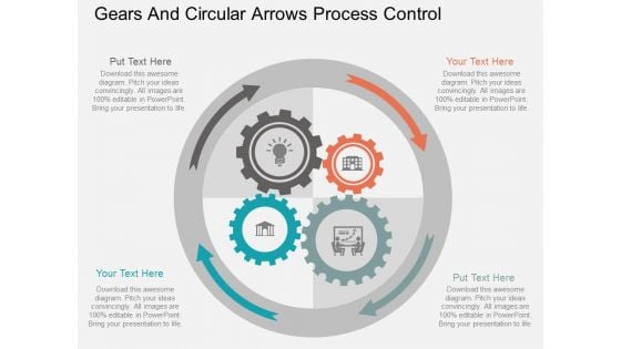 Gears And Circular Arrows Process Control Powerpoint Template