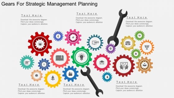Gears For Strategic Management Planning Powerpoint Template