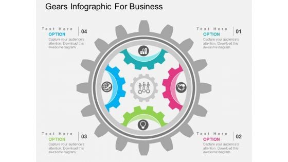 Gears Infographic For Business Powerpoint Templates