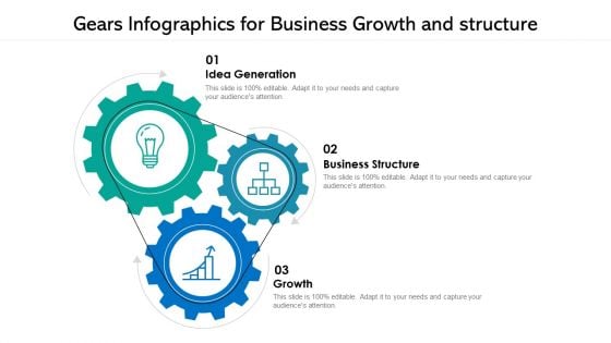 Gears Infographics For Business Growth And Structure Ppt PowerPoint Presentation Gallery Format PDF