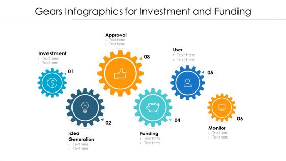 Gears Infographics For Investment And Funding Ppt PowerPoint Presentation File Background Image PDF