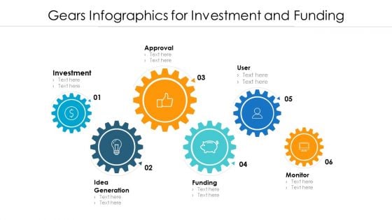 Gears Infographics For Investment And Funding Ppt PowerPoint Presentation File Background Image PDF