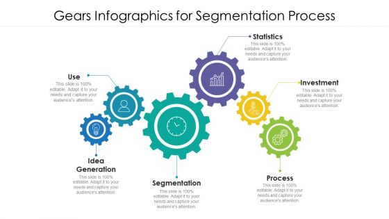 Gears Infographics For Segmentation Process Ppt PowerPoint Presentation File Slides PDF