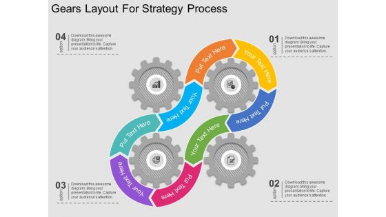 Gears Layout For Strategy Process Powerpoint Template
