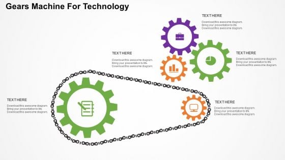 Gears Machine For Technology PowerPoint Template