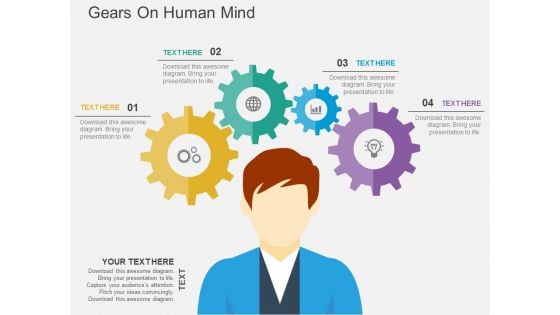 Gears On Human Mind Powerpoint Templates