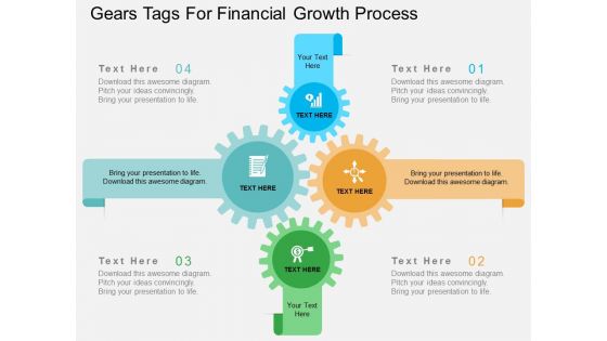 Gears Tags For Financial Growth Process Powerpoint Template