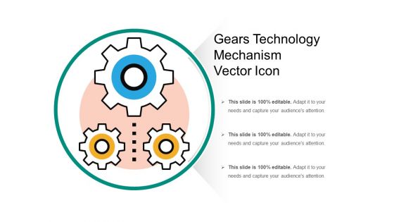 Gears Technology Mechanism Vector Icon Ppt PowerPoint Presentation File Layouts PDF