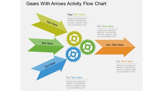 Gears With Arrows Activity Flow Chart Powerpoint Template