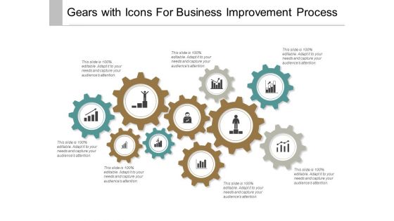 Gears With Icons For Business Improvement Process Ppt Powerpoint Presentation Gallery Graphics Tutorials