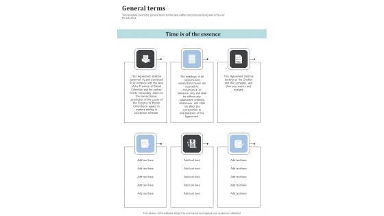 General Terms Moneylenders To Consider Loan Settlement One Pager Sample Example Document