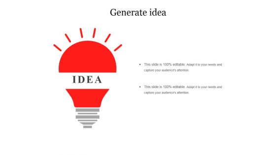 Generate Idea Ppt PowerPoint Presentation Summary Diagrams