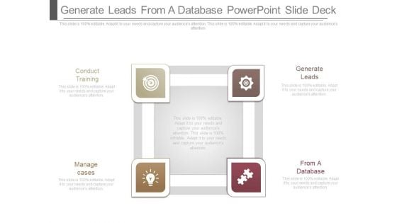 Generate Leads From A Database Powerpoint Slide Deck