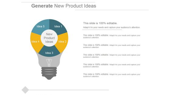 Generate New Product Ideas Ppt PowerPoint Presentation Professional Format