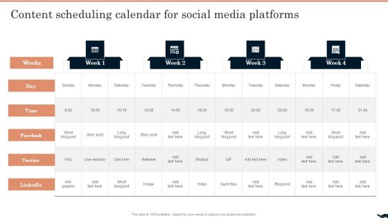 Generating Leads Through Content Scheduling Calendar For Social Media Platforms Microsoft PDF Generating Leads Through Content Scheduling Calendar For Social Media Platforms Microsoft PDF