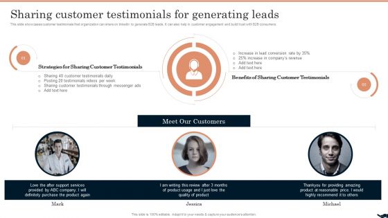 Generating Leads Through Sharing Customer Testimonials For Generating Leads Guidelines PDF