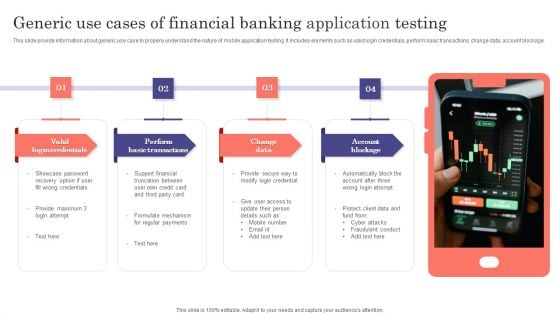 Generic Use Cases Of Financial Banking Application Testing Ppt Summary Show PDF