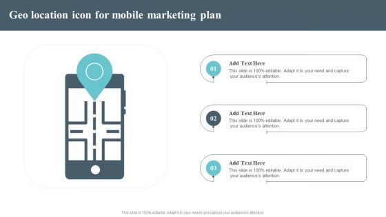 Geo Location Icon For Mobile Marketing Plan Pictures PDF