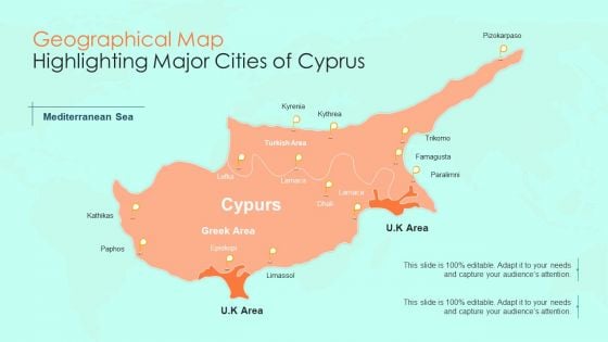 Geographical Map Highlighting Major Cities Of Cyprus Rules PDF