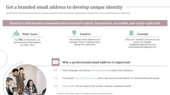 Get A Branded Email Address To Develop Unique Identity Ultimate Guide To Develop Personal Branding Strategy Themes PDF