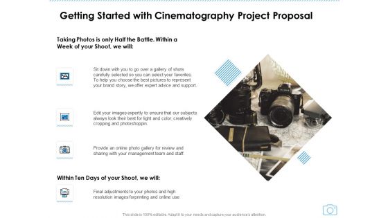 Getting Started With Cinematography Project Proposal Ppt Infographics Files PDF