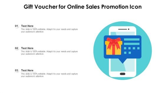 Gift Voucher For Online Sales Promotion Icon Ppt File Gridlines PDF