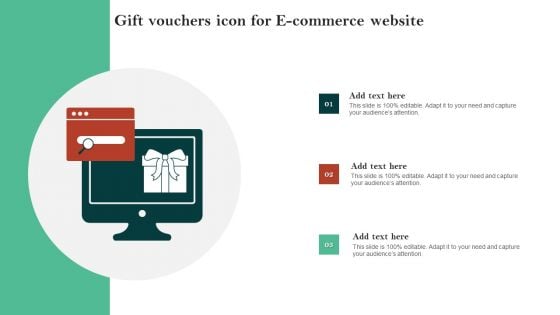 Gift Vouchers Icon For E Commerce Website Ppt Summary Influencers PDF