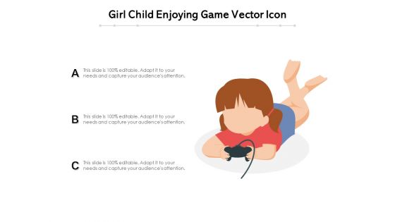 Girl Child Enjoying Game Vector Icon Ppt PowerPoint Presentation File Gallery PDF