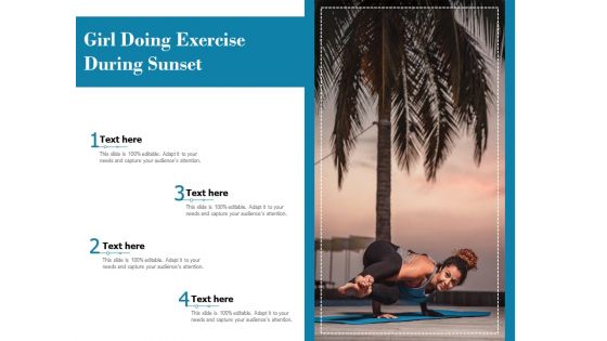 Girl Doing Exercise During Sunset Ppt PowerPoint Presentation Styles Visual Aids PDF