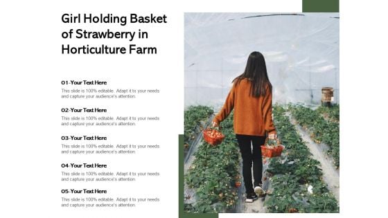 Girl Holding Basket Of Strawberry In Horticulture Farm Ppt PowerPoint Presentation Model Demonstration PDF
