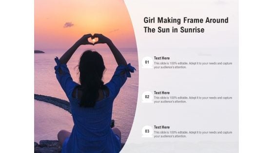 Girl Making Frame Around The Sun In Sunrise Ppt PowerPoint Presentation File Aids PDF