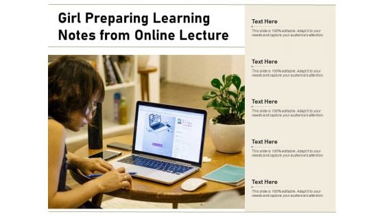 Girl Preparing Learning Notes From Online Lecture Ppt PowerPoint Presentation Icon Master Slide PDF