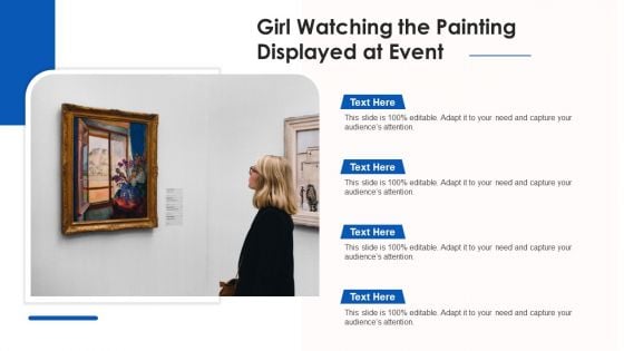 Girl Watching The Painting Displayed At Event Ppt Model Grid PDF