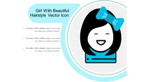 Girl With Beautiful Hairstyle Vector Icon Ppt PowerPoint Presentation File Microsoft PDF