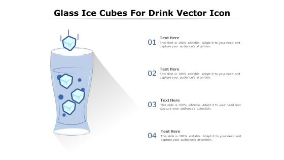 Glass Ice Cubes For Drink Vector Icon Ppt PowerPoint Presentation Icon Example PDF