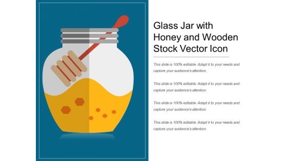 Glass Jar With Honey And Wooden Stock Vector Icon Ppt PowerPoint Presentation File Layout PDF