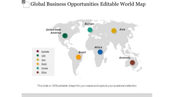 Global Business Opportunities Editable World Map Ppt PowerPoint Presentation Styles Background Image