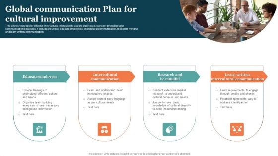 Global Communication Plan For Cultural Improvement Brochure PDF