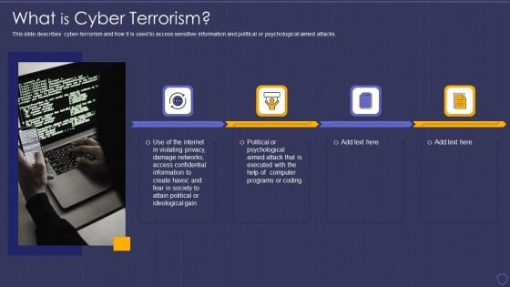 Global Cyber Terrorism Incidents On The Rise IT What Is Cyber Terrorism Infographics PDF