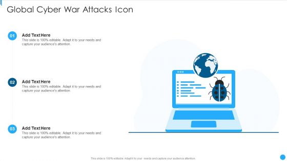 Global Cyber War Attacks Icon Ideas PDF